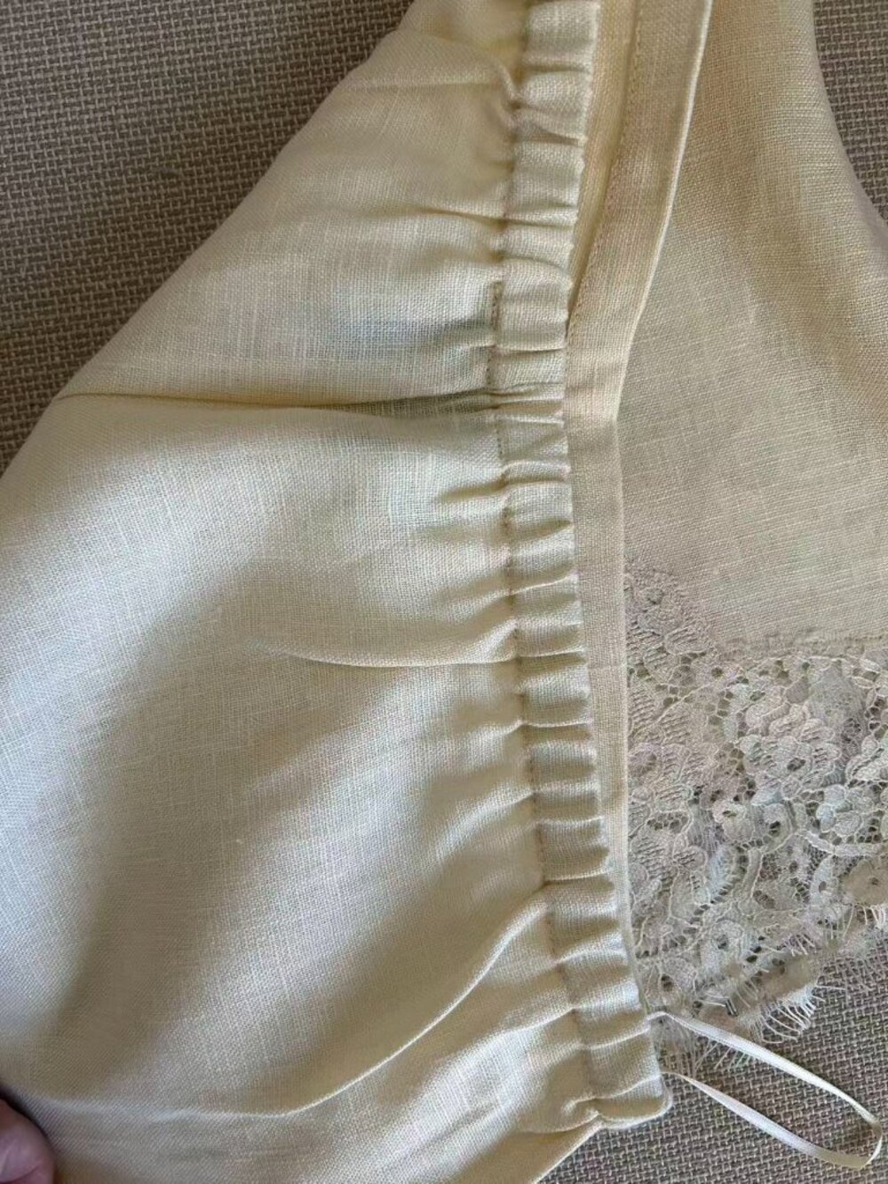 BEST Reformation Fern Linen Short Small Sugar Cream Lace French Causal - Picture 8 of 9
